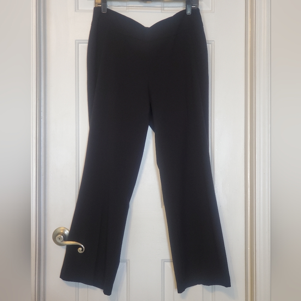 Kim Rogers Women's Petite 10P Black Pull-On Trouser Pants Easy Care No Pockets